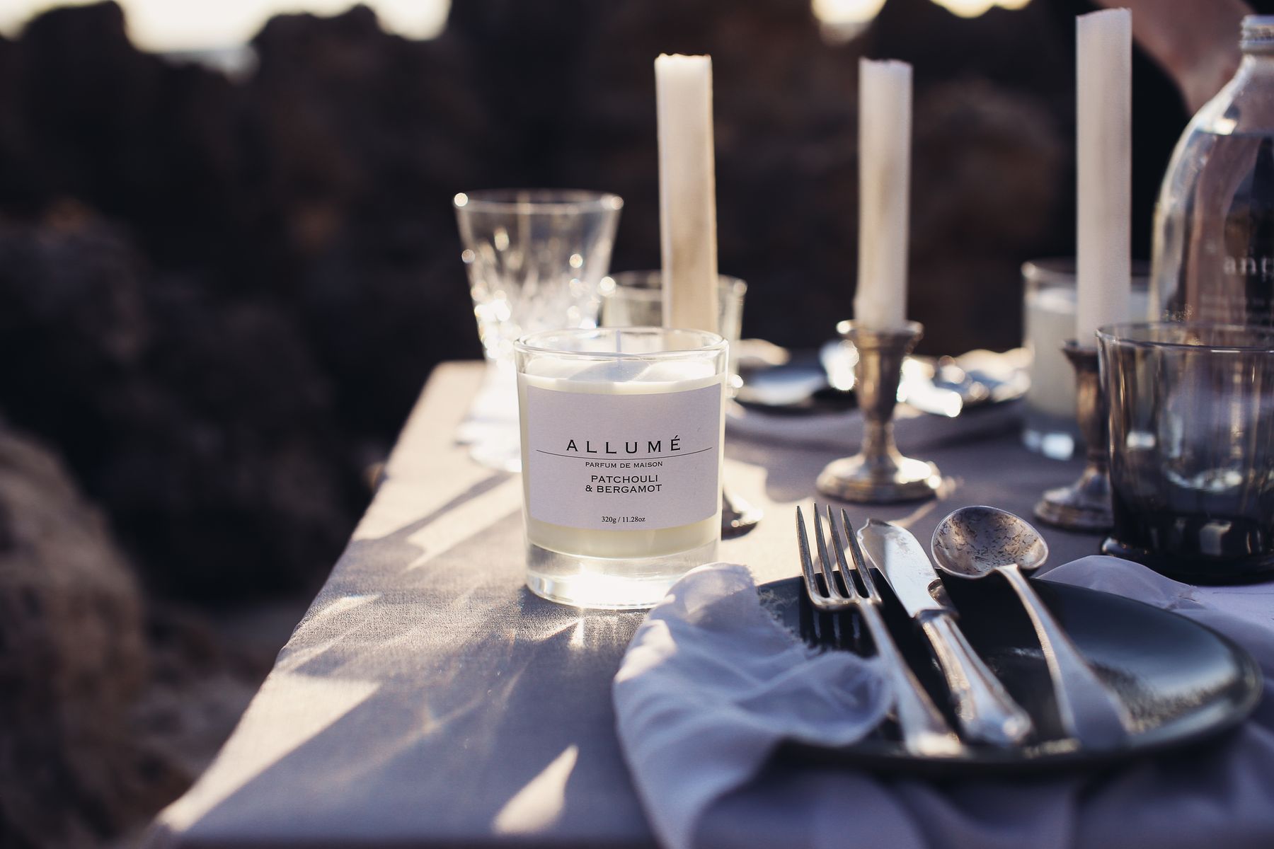Candlelit table detail